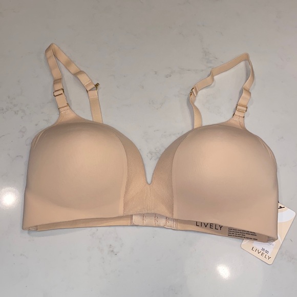 NWT Lively the Mesh Trim No-Wire Bra Size 34DD in Toasted Almond Beige - Picture 2 of 5